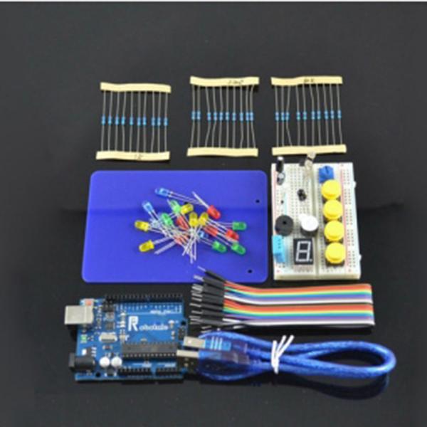 Cheap Electronic components UNO R3 Stater kit for arduino based learning parts with MEGA328P 400 holes breadboard for sale