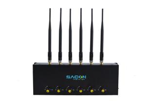 6 Antennas Desktop Mobile Phone Signal Jammer DC12V Up To 40 Meters