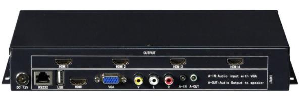 Cheap 4 Displays Video Wall Processor Digital Signal Input With USB Player for sale