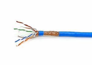 China Bulk CAT6 Ethernet Cable ,  SFTP CAT6 Shielded Lan Cable 1000ft AL Foil and CCA Braiding on sale