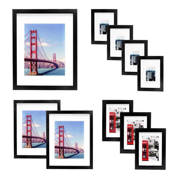 Cheap Allwel 10 Pack Wooden Custom Size Picture Frame Wall Gallery Kit for sale