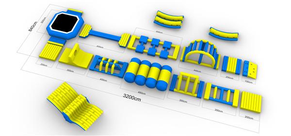 Cheap Outdoor Inflatable Water Park With Inflatable Seesaw And Inflatable Water Slides for sale