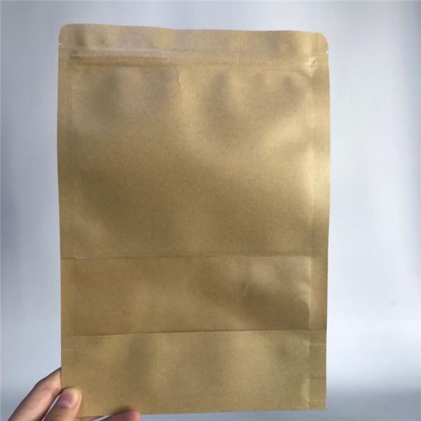 Cheap Custom Accepted Stand up Kraft Paper Bags with Zipper Water Proof Paper Bags for sale