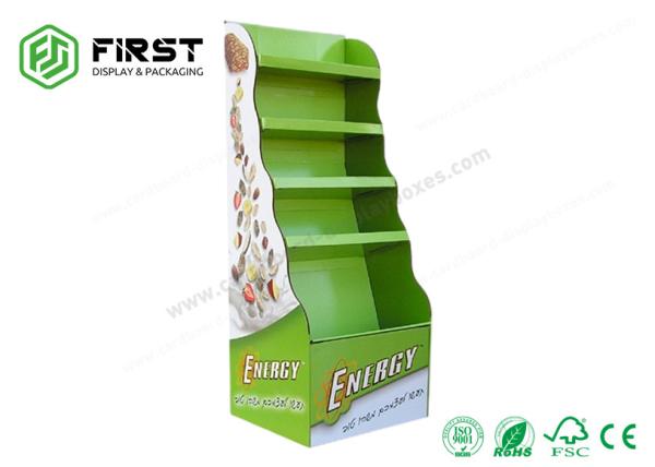 Cheap Customized Logo Printing POP Floor Display Cardboard Display Shelf for sale