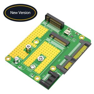 Best SATA 3.0 22PIN Interface to 2 x NGFF M.2 Key-B Key B+M SATA SSD Adapter Converter Card With SATA 7Pin Data Cable wholesale