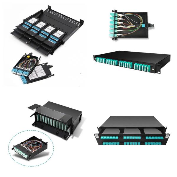 Cheap ANSHI 1U 144 Cores Patch Panel Loaded With MPO MTP Cassette for sale