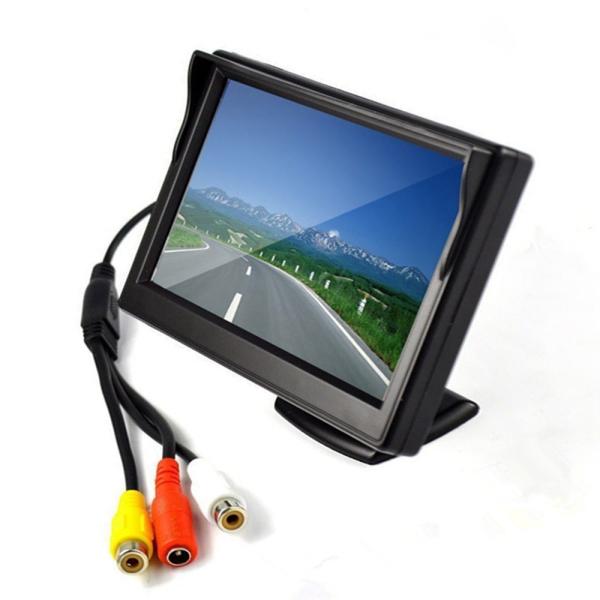 Cheap 5 Inch TFT LCD Digital Car Rear View Monitor With 2 Way Video Input For Reversing Camera for sale