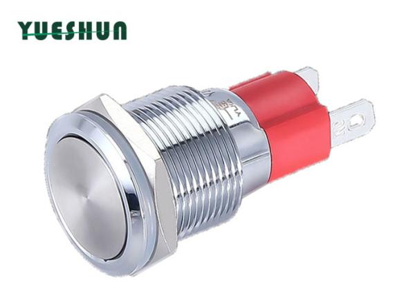 Cheap Large Current Self Lock Flat Round Head 1no 2 Pin Push Button Switch for sale