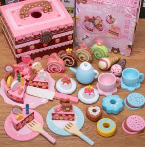 Best Early Education Plastic Kitchen Toy Imitation Cake Toy Wood Cutting And Watching Plastic Play Kitchen wholesale