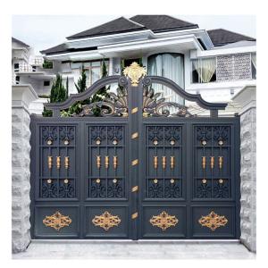 Security Entrance Sliding Driveway Gates , Wrought Iron Main Gate Design
