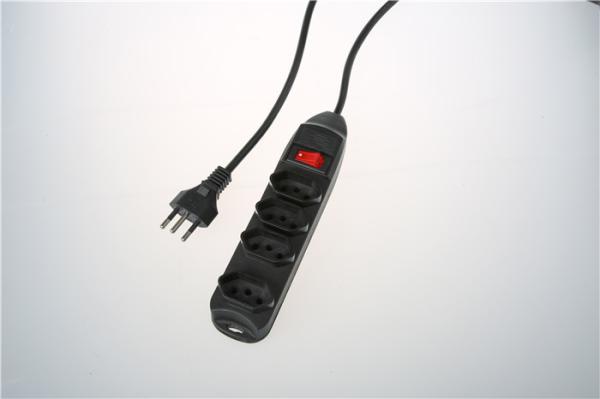 Cheap Black USB Power Strip 4 Outlet With Switch Custom Long Power Code for sale