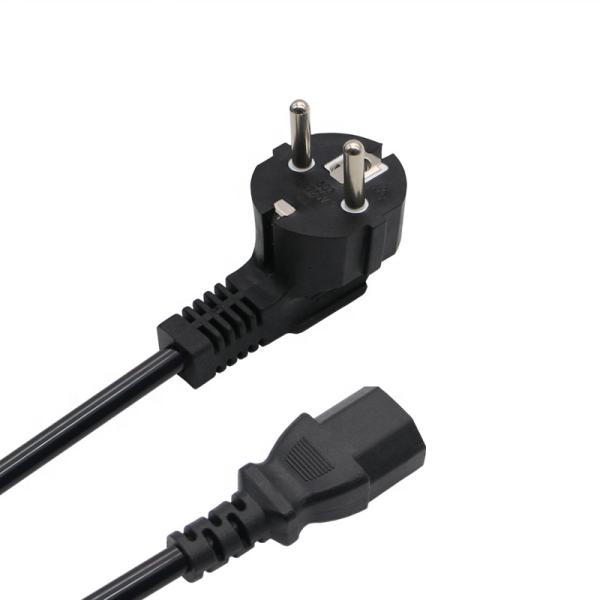 Cheap VDE 2pin Custom Wire Assemblies Laptop Power Plug With IEC C13 Connector for sale