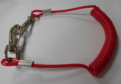 Cheap Mini order quantity acceptable red spiral coil tool tether good attach and secure leash for sale