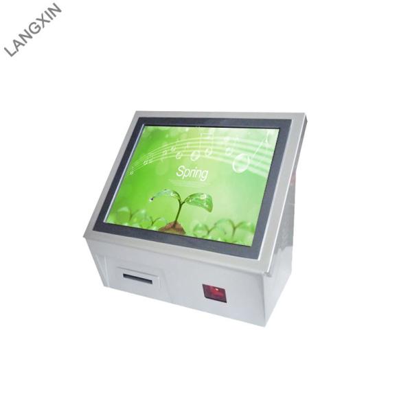 Cheap Self Service Countertop Touch Screen Kiosk With QR Barcode Scanner for sale