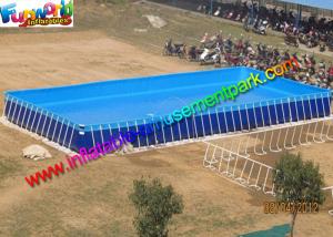 China Summer Rectangular PVC Water Inflatable Swimming Pools with Metal Frame on sale