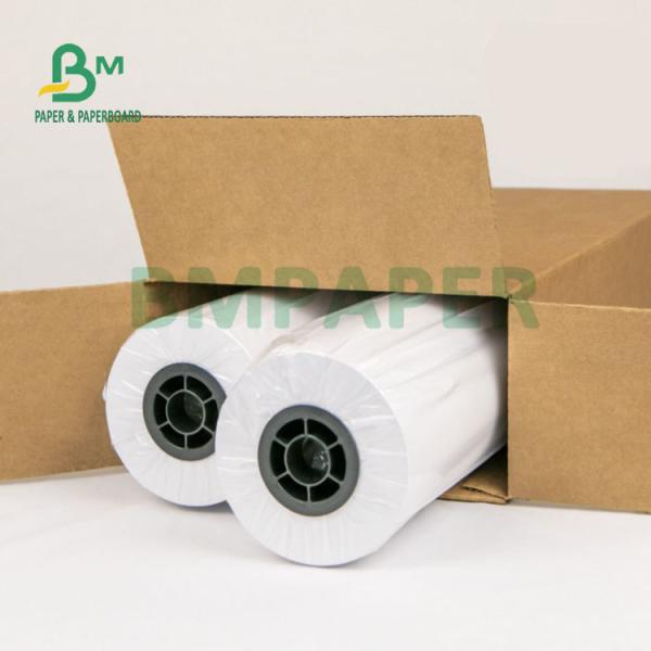 Cheap 100gsm 150gsm Matt Coated CAD Plotter Paper Roll 24'' 36'' X 300ft Dye Ink for sale