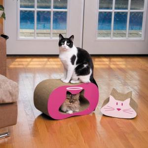 Catnip Inside Cat Cardboard Scratcher Abrasion Resistance With Activity Turnel