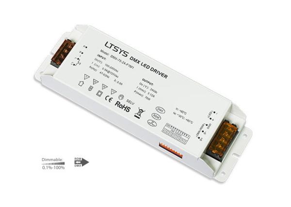 Cheap 24Vdc 75W Output 0 ~ 100% PWM Digital Dimming DMX LED Driver 100-240Vac Input for sale