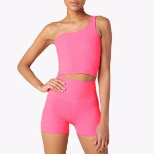 Best 87% Polyester Cropped Biker Shorts Sets Moisture Wicking 4 Way Stretch wholesale