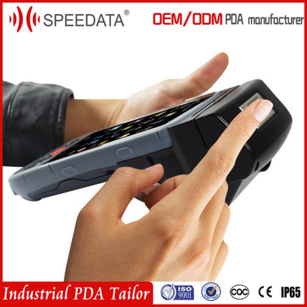Cheap 5200mAh Li-Battery Fingerprint Reader Terminal PDA with RFID Reader 2D Barcode Scanner for Android 5.1 4G LTE for sale