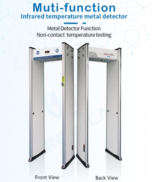 Cheap Public Security Checking UB500T 6 Zones 5-15cm Walk Through Metal Detector With Temperature Scanner for sale