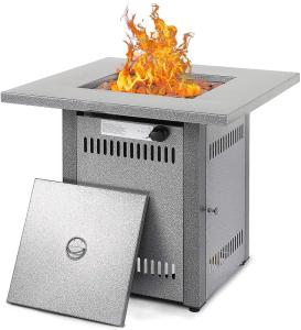 Modern Smoke Free Square Fire Pit Table Metal Propane Brazier For Patio