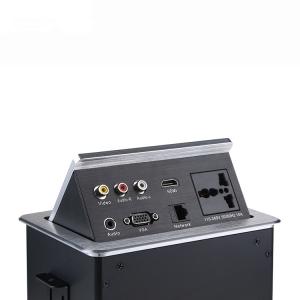 China Flip Up Furniture Jack Desktop Pop Up Power Data Connector Swivel Socket Outlet Box on sale