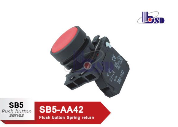 Cheap Flat  Red  Push Button Switch SB5 Series / 660V Push To Break Switch for sale