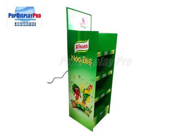 Cheap CMYK Printing Cardboard Shelf Display Store Visual Merchandising For Knorr Noodles for sale