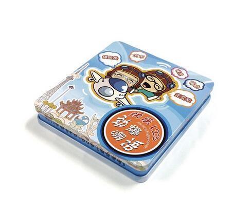 Cheap Rectangular Double Lid CD Tin Box for sale