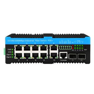 8-Port PoE Gigabit Ethernet Switch L2 Managed with DC48V Input and IP40 Protection Grade