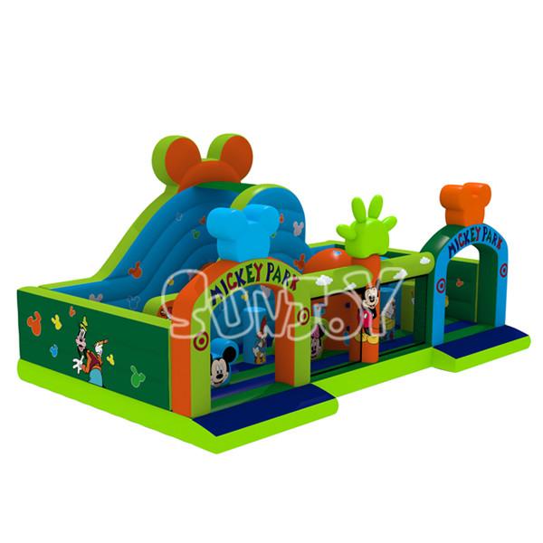 Cheap Double Stitched Mickey Park Inflatable Playground Slides for sale