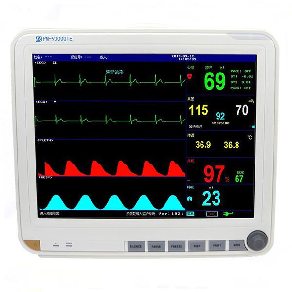 Cheap 15 Inch Display Multi Parameter Patient Monitor with 6 Standard parameters: ECG, RESP, NIBP, SPO2, 2-TEMP, PR/HR for sale
