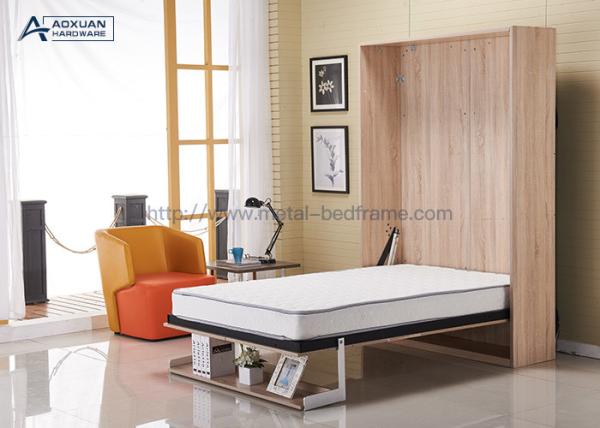 Cheap 5ft Wall Mounted Bed Mechanism With Bookshelf , Murphy Bed Metal Frame for sale