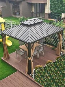 Hardtop Gazebo With Mosquito Netting Included Yes Hidden Drainage Pipe Design
