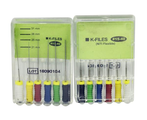 Cheap 6pcs/box K-File NITI FLEX dental root canal endo rotary files for hand use for sale