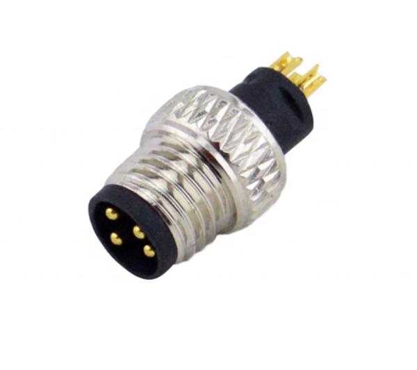 Cheap A code PCB Panel mount AISG straight plug waterproof circular M12 M5 8 pin cable connector for sale