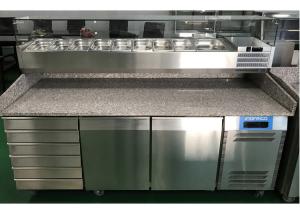 Best 2 Door and 6 Drawer Commercial Refrigerated Pizza Prep Table With Marble Table Top wholesale