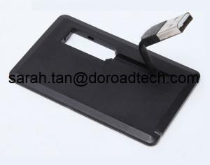China Business Card USB Flash Drive with Data Cable, Plastic Credit Card USB Stick with Cable on sale