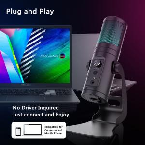 USB2.0 Dynamic Gaming Microphone Plug And Play Real Time Monitoring