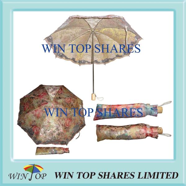 Cheap UV Proof and Water Proof Satin Embroidery Ladies Umbrella for sale