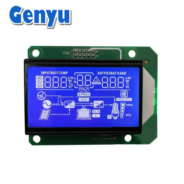 Cheap Segment Negative HTN LCD Display Blue LCM Module White Backlight For Solar Inverter for sale