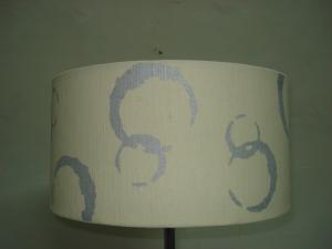 Faux Linen Bubbles Digital Print Lampshades 3 Gimbal Easy Fit