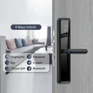 Best Semi Auto Smart Handle Front Door Lock Fingerprint Code Card Key TTLock Access wholesale