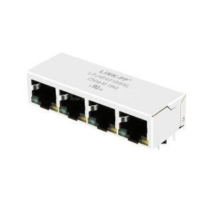 China LPJ46401BBNL 10/100 Base-T Tab Down Green/Yellow LED 1x4 Port Ethernet RJ45 Connector on sale