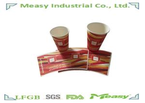Customized Hot Disposable Paper Cups with Glass / Paper Fan , 12oz single wall Coffee paper Cup