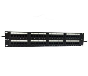 Modular 48 Port Cat6 Patch Panel Cold Rolled Steel For Network Cabling System