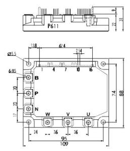 IGBT Power Module 7MBP150RF060 Intelligent Power Module  FUJITSU IGBT Power Module