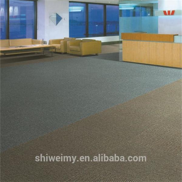 Cheap Ribbed surface double colors striped level loop PP carpet tiles for sale