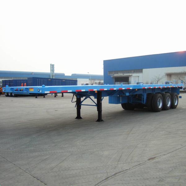 Cheap 3 Axle CIMC Container Platform 80ton 48ft Flatbed Trailer for sale